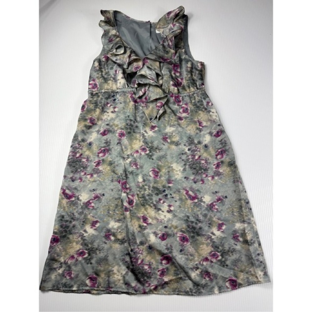 Ann Taylor‎ LOFT Floral Ruffle Dress Sleeveless Casual Party Dress Size 4